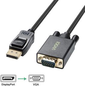 img 2 attached to 🔌 High-Quality 10ft DisplayPort to VGA Cable: UVOOI Gold Plated Male to Male Adapter