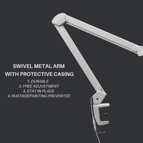 img 1 attached to 💡 Bemelux LED Architect Desk Lamp with Clamp, Adjustable Metal Swing Arm, 2000 Lumens Dimming Office Table Lamp for Task Work, Drafting, Reading Desktop, 234PCS Bright LEDs, 24W, 5 Color Temperatures Workbench Lamp