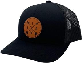 img 4 attached to 🧢 Apollo Cap Co. Trucker Hat - Leather Circle Patch Snapback - Mid Profile Crown - Ideal for Men and Ladies!