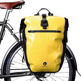 img 4 attached to Huntvp 27L Bike Pannier Bag Backpack Multifunctional Bicycle Bag Cycling Bicycle Rear Seat Trunk Pack Bag Bike Saddle Bag Backseat Pack Bag (Yellow)