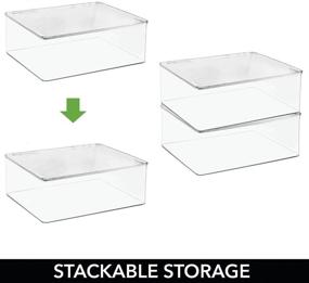 img 2 attached to mDesign Plastic Stackable Kitchen Pantry Cabinet/Refrigerator Food Storage Container Box with Lid - 2 Pack Clear: Ideal Organizer for Packets, Snacks, Fruits, Produce, Pasta