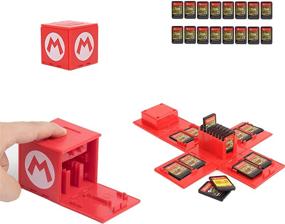 img 4 attached to 🎮 Nintendo Switch Game Card Case - NA ZELDIOC Storage Box with 16 Slots for Mario RED Nintendo Switch Games