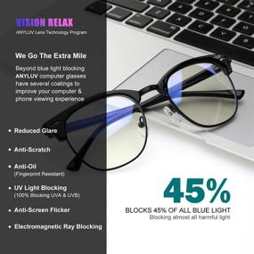 img 2 attached to 👓 ANYLUV Blue Light Blocking Glasses: Classic Semi Rimless Clear Lens Solution to Eye Strain in Computer Gaming – Ideal for Men and Women