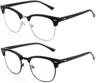 👓 anyluv blue light blocking glasses: classic semi rimless clear lens solution to eye strain in computer gaming – ideal for men and women logo