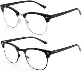 img 4 attached to 👓 ANYLUV Blue Light Blocking Glasses: Classic Semi Rimless Clear Lens Solution to Eye Strain in Computer Gaming – Ideal for Men and Women