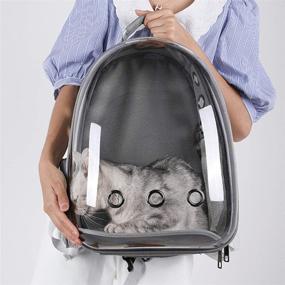 img 1 attached to 🐱 Atoz Pet Carrier Backpack - Cat/Dog Bubble Backpack for Travel and Outdoor Use - Airline-Approved Transparent Space Capsule for Small Pets with Ventilation