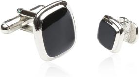 img 3 attached to Tuxedo Black Enamel Cufflinks Formal