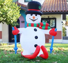 img 2 attached to 🎅 GOOSH 6 FT Height Christmas Inflatables Outdoor Ski Snowman: Festive Yard Decoration with LED Lights - On Clearance for Holiday/Christmas/Party /Yard/Garden