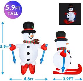 img 1 attached to 🎅 GOOSH 6 FT Height Christmas Inflatables Outdoor Ski Snowman: Festive Yard Decoration with LED Lights - On Clearance for Holiday/Christmas/Party /Yard/Garden