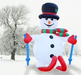 img 4 attached to 🎅 GOOSH 6 FT Height Christmas Inflatables Outdoor Ski Snowman: Festive Yard Decoration with LED Lights - On Clearance for Holiday/Christmas/Party /Yard/Garden