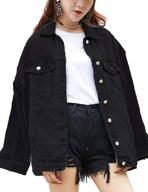 omoone womens oversized denim jacket women's clothing in coats, jackets & vests logo