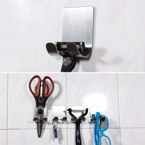 img 2 attached to 🧼 APTGAGA 5 Pack - Stainless Steel Razor Holder for Shower & Bathroom | Heavy Duty Shaver Hooks for Plug, Robe, Towel, Loofah, Bathrobe Coat - Wall Hanger Stands