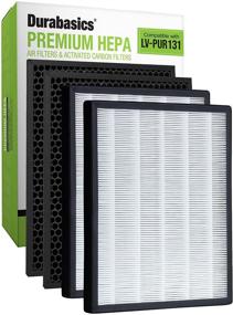 img 4 attached to 🔄 Durable Durabasics LV-PUR131 Replacement Filter Set: 2 HEPA Filters & 2 Activated Carbon Pre Filters, Compatible with Levoit Air Purifier LV PUR131 RF