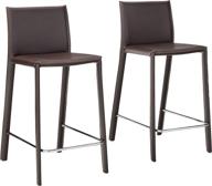 🪑 baxton studio 35.5-inch tall leather counter stool set of 2 in espresso brown logo