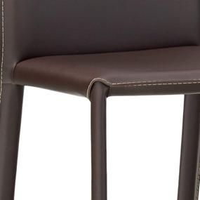 img 1 attached to 🪑 Baxton Studio 35.5-Inch Tall Leather Counter Stool Set of 2 in Espresso Brown