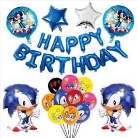 img 4 attached to 🦔 Sonic The Hedgehog Birthday Party Supplies Kit: Happy Birthday Banner, Foil Balloon, Latex Party Balloons - Sonic The Hedgehog Theme Decorations, Party Favors for Kids Boys and Baby Shower Celebration