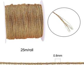 img 3 attached to ✨ Airssory 25m/82ft Gold Metallic Cord Tinsel String - Perfect for Jewelry Making, Christmas Ornaments, Gift Tags, Sewing & Crafts