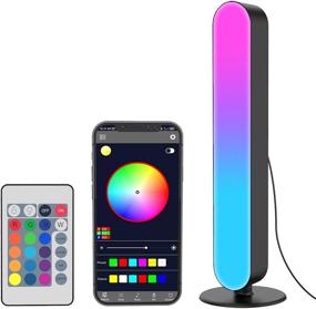 img 4 attached to 🌈 APEKX Smart RGB LED Lighting Bar - Ambient Spotlight Lamp Stand for Indoor Gaming Room, Bookshelf, Painting, TV Stand Decoration - Remote Control Included (Black)