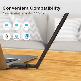 img 1 attached to 🔌 Blueshadow USB WiFi Adapter: Dual Band 2.4G/5G Mini Wi-Fi ac Wireless Network Card Dongle with High Gain Antenna - 1200Mbps, Compatible with Windows XP/Vista/7/8/8.1/10