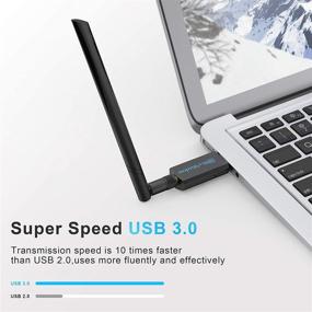 img 2 attached to 🔌 Blueshadow USB WiFi Adapter: Dual Band 2.4G/5G Mini Wi-Fi ac Wireless Network Card Dongle with High Gain Antenna - 1200Mbps, Compatible with Windows XP/Vista/7/8/8.1/10