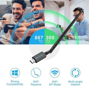 img 3 attached to 🔌 Blueshadow USB WiFi Adapter: Dual Band 2.4G/5G Mini Wi-Fi ac Wireless Network Card Dongle with High Gain Antenna - 1200Mbps, Compatible with Windows XP/Vista/7/8/8.1/10