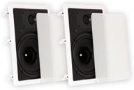 🎭 theatre solutions ts80w in-wall 8" surround sound home theater speakers pair - white logo