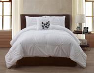🛏️ king size white london pintuck comforter set by vcny home - 4 piece logo