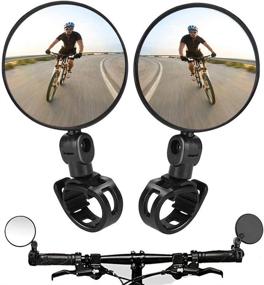 img 4 attached to 🚲 Set of 2 Adjustable Rotatable Bike Mirrors – Handlebar Mounted Convex Mirrors for Mountain & Road Bicycles