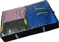 🧺 felicity simplicity under bed storage organizer for clothes, blankets, comforters, shoes - zippered, foldable with clear window and removable divider логотип