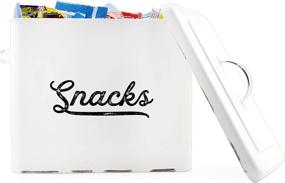 img 4 attached to 🍿 AuldHome Rustic Snack Bin: Single Serving Snacks in White Enamelware Container