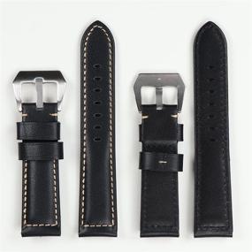 img 3 attached to 🕶️ LANGPIN Genuine Leather Watch Bands for Stylish Men's Watches