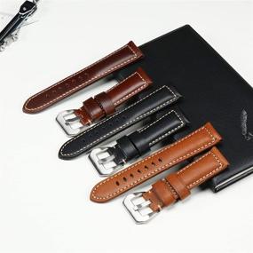 img 1 attached to 🕶️ LANGPIN Genuine Leather Watch Bands for Stylish Men's Watches