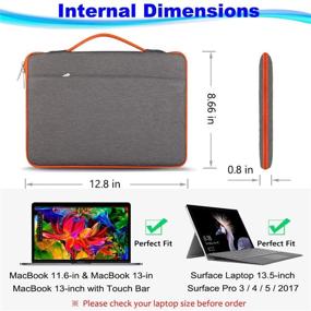 img 3 attached to ZINZ Laptop Sleeve 11.6 13 Inch Case Briefcase: MacBook Air Pro Compatible, Dark Gray