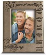 🎁 memorable 25th anniversary gift: engraved leather picture frame for wife, husband, couple логотип