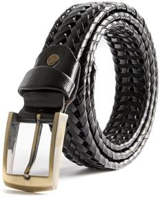 img 4 attached to 👔 Genuine Leather Coffee Braided Men's Accessories by VanPeng