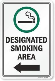 img 1 attached to Designated Smoking Arrow Cigarette Symbol