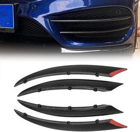 img 4 attached to 🚗 Enhance Your Mercedes-Benz C Class: Carbon Fiber Look Front Fog Light Decorative Cover Trim (2015-2018)