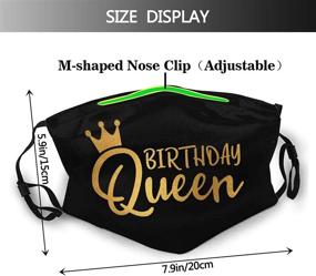 img 3 attached to 🎉 Stylish Happy Birthday Mask for Women and Girls - Cute Cloth Face Mask with Filters, Reusable and Breathable for Fashionable Balaclava (Black)