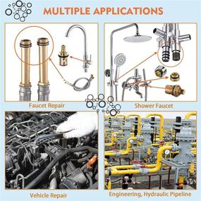 img 1 attached to 360PCS Rubber Flat Washers and O Ring Assortment Kit for Sealing Faucet Pipe Water Hose, Car, and Plumbing Repair