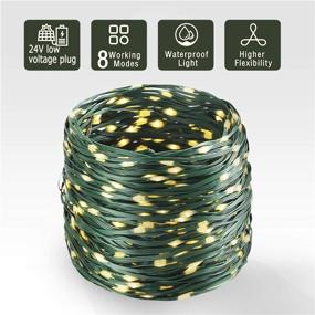 img 3 attached to 🎄 76FT 200 LED Color Changing Christmas String Lights, Green Wire Fairy Lights - 8 Modes, Outdoor Holiday Party Bedroom Decor