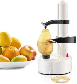 img 4 attached to 🥔 TOPCHANCES Multifunctional Automatic Electric Potato Peeler: Effortless Fruit and Vegetable Peeling Tool (White)