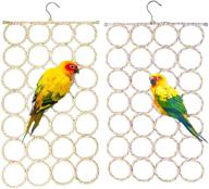 🦜 colorful parrot swing hanging toy & rope climbing net for parakeet, cockatiel, cockatoo, conure, african grey, macaw (2 pack) logo