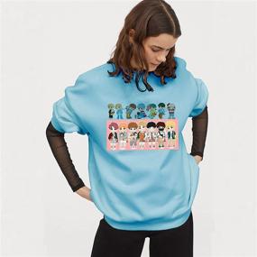 img 3 attached to 👚 Stylish Women's Letter Print Crop Top Sweatshirt Hoodies: Trendy Long Sleeve Fashion for Every Occasion