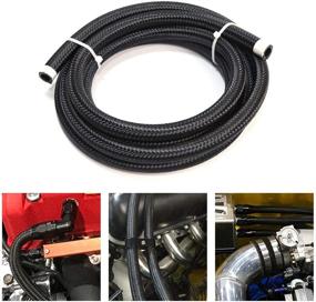 img 3 attached to 🔥 LTI 10FT AN12 3/4" Fuel Hose CPE Oil/Gas/Fuel Line Hose Nylon Stainless Steel Braided with AN-12 Fitting Swivel Hose Ends - Black AN12