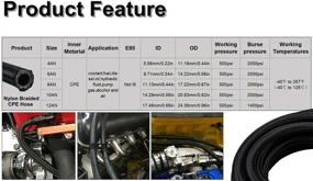 img 2 attached to 🔥 LTI 10FT AN12 3/4" Fuel Hose CPE Oil/Gas/Fuel Line Hose Nylon Stainless Steel Braided with AN-12 Fitting Swivel Hose Ends - Black AN12