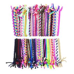 img 4 attached to 🎀 SUSULU 100-Pack Braided Hair Scrunchies: Elastic Hair Ties, Rubber Bands Ponytail Holders - Hair Accessories for Women, Ladies (Random Colors)