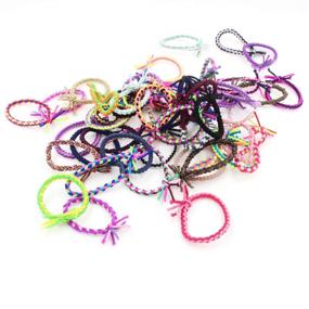 img 1 attached to 🎀 SUSULU 100-Pack Braided Hair Scrunchies: Elastic Hair Ties, Rubber Bands Ponytail Holders - Hair Accessories for Women, Ladies (Random Colors)