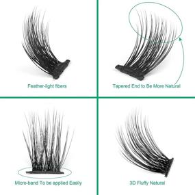 img 1 attached to 👁️ JIMIRE False Eyelashes DIY Kit - Natural Fluffy Wispy False Eyelashes Set with Glue and Applicator - C Curl Lashes for Home Eyelash Extensions (12mm, 14mm, 16mm)