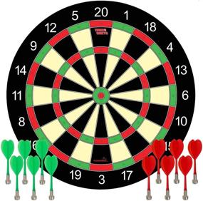 img 4 attached to 🎯 Funsparks Magnetic Dart Board Game - 12 Darts - 6 Green and 6 Red Darts – Top Kids Toy Gift, Perfect for Indoor and Outdoor Games with Family and Friends – Safe Dart Game Set