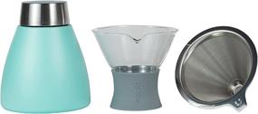 img 2 attached to Asobu 32 oz. Insulated Pour Over Coffee Maker - Double-Wall Vacuum and Stainless-Steel Filter, with Take on the Go Carafe in Mint Green